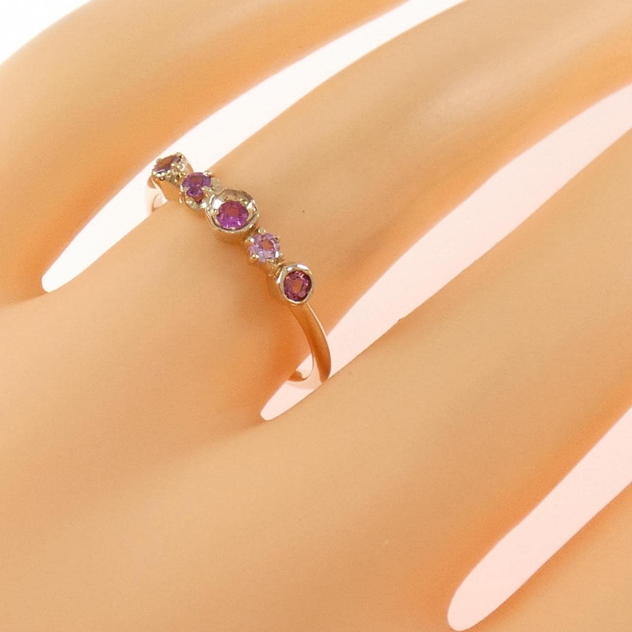 K18PG カラーストーン リング