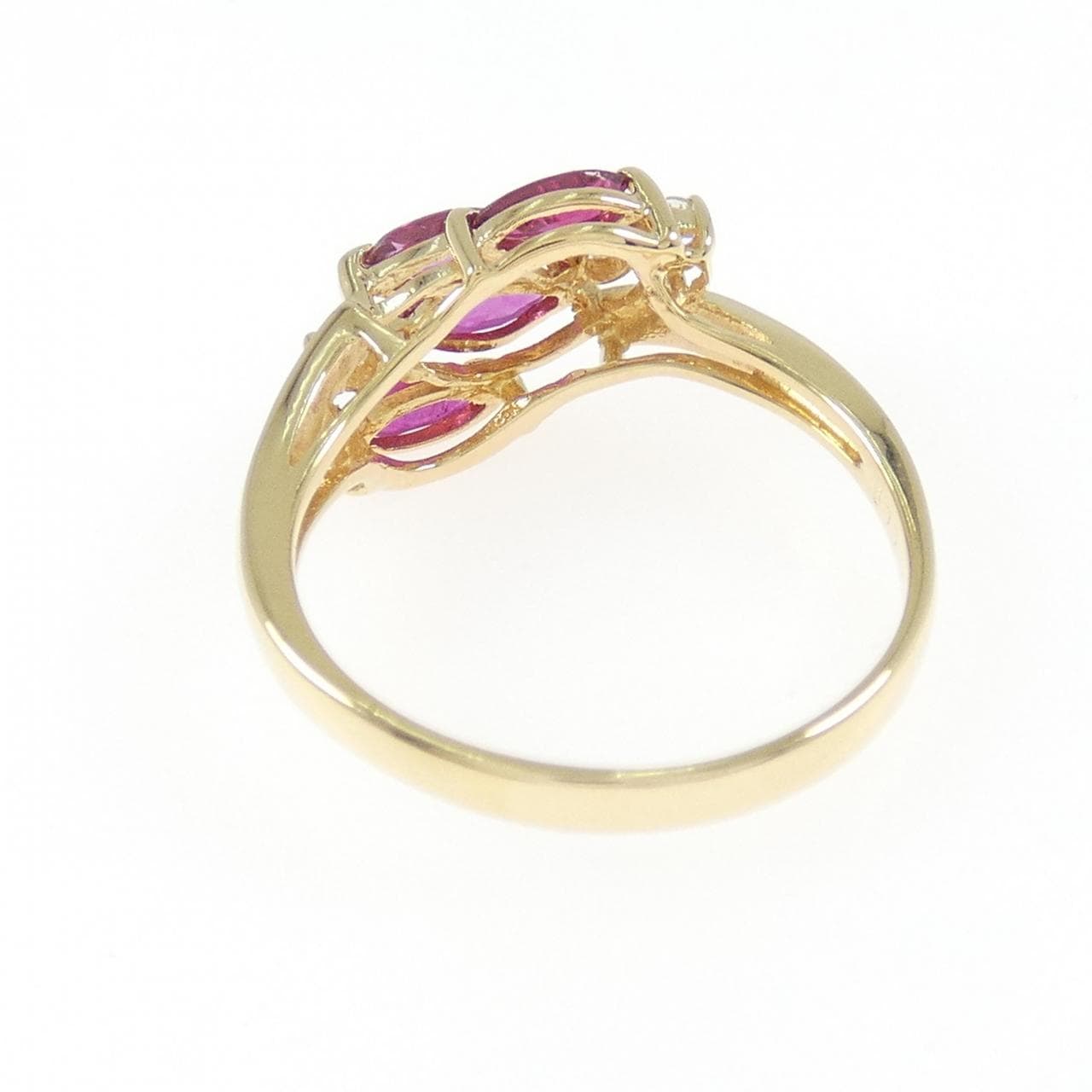 K18YG ルビー リング 0.50CT