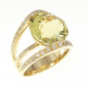 K18YG クオーツ リング 5.95CT