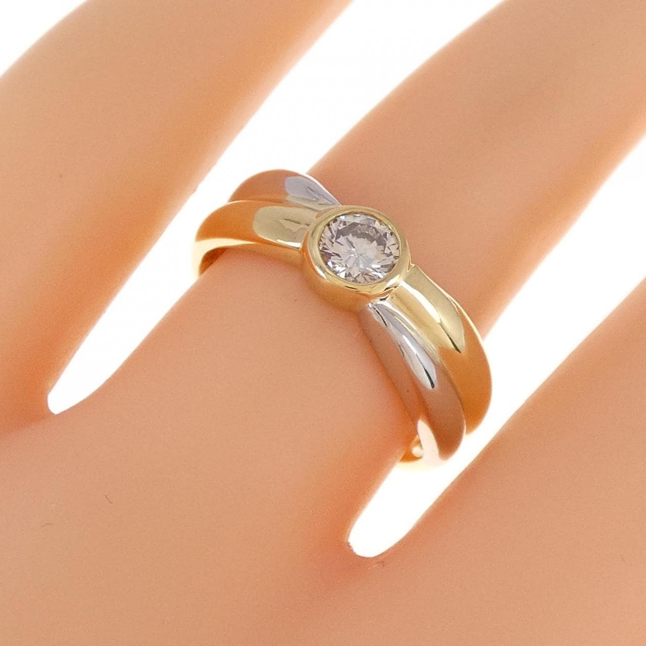 K18YG/PT Diamond ring 0.31CT