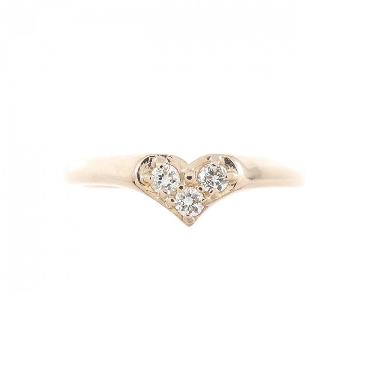 K18PG ハート ダイヤモンド リング 0.10CT