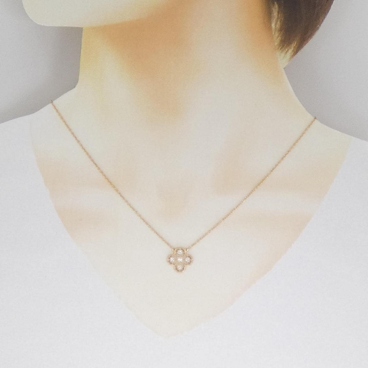 K18PG ダイヤモンド ネックレス 0.12CT