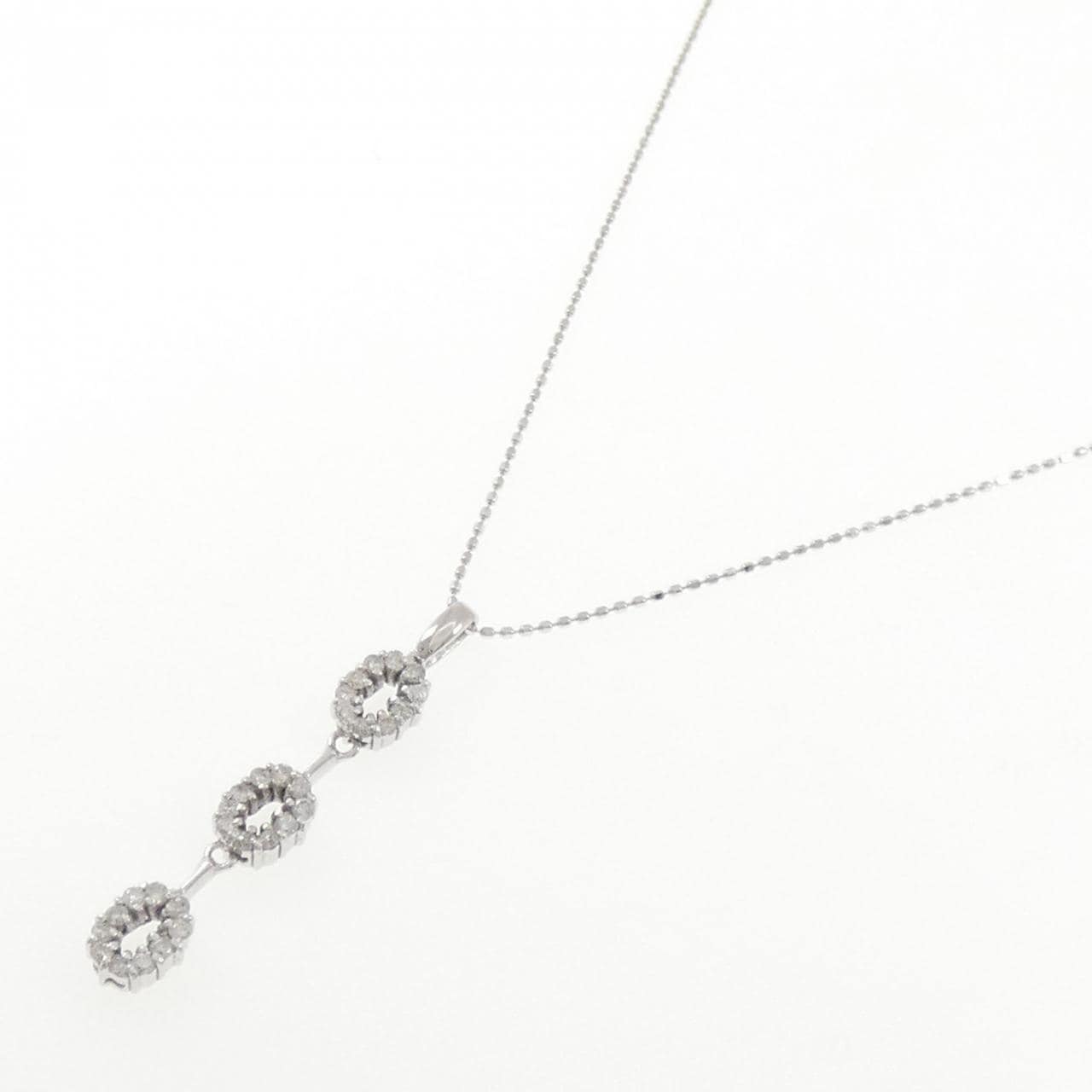 K18WG ダイヤモンド ネックレス 0.37CT