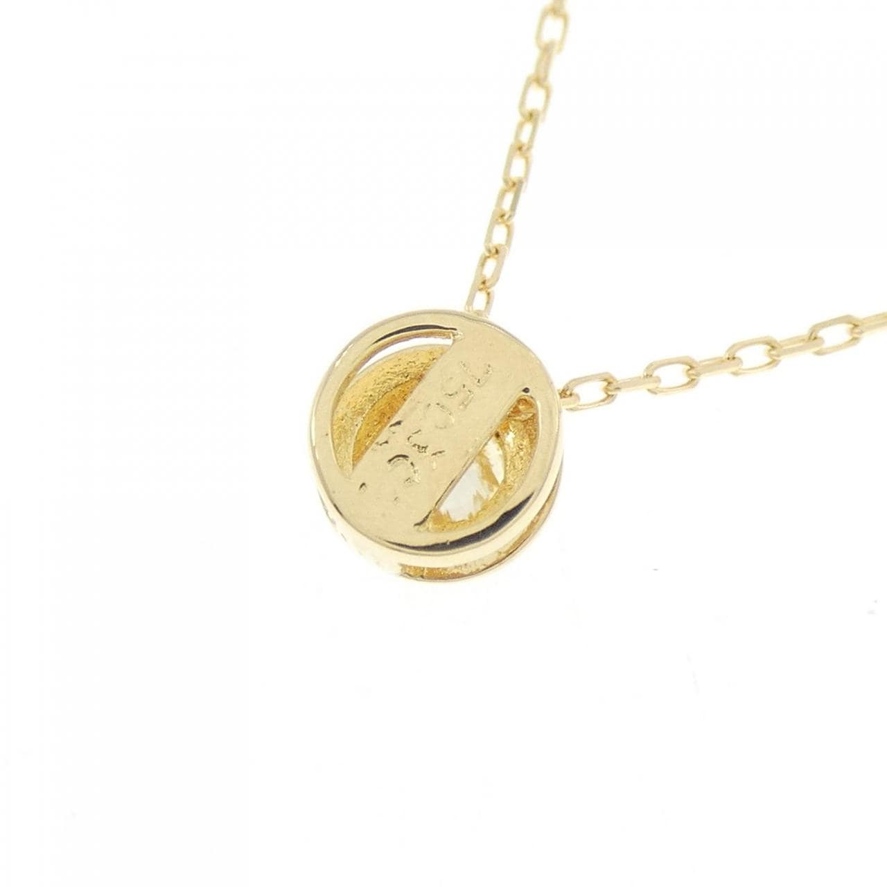 750YG/K18YG ソリティア ダイヤモンド ネックレス 0.11CT