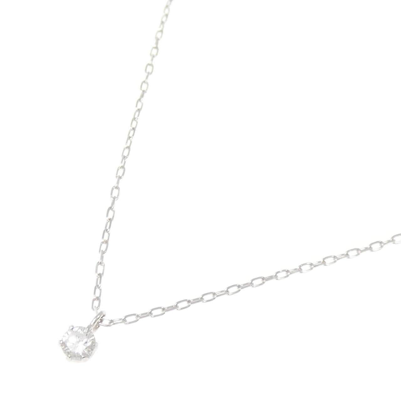 K18WG ソリティア ダイヤモンド ネックレス 0.14CT