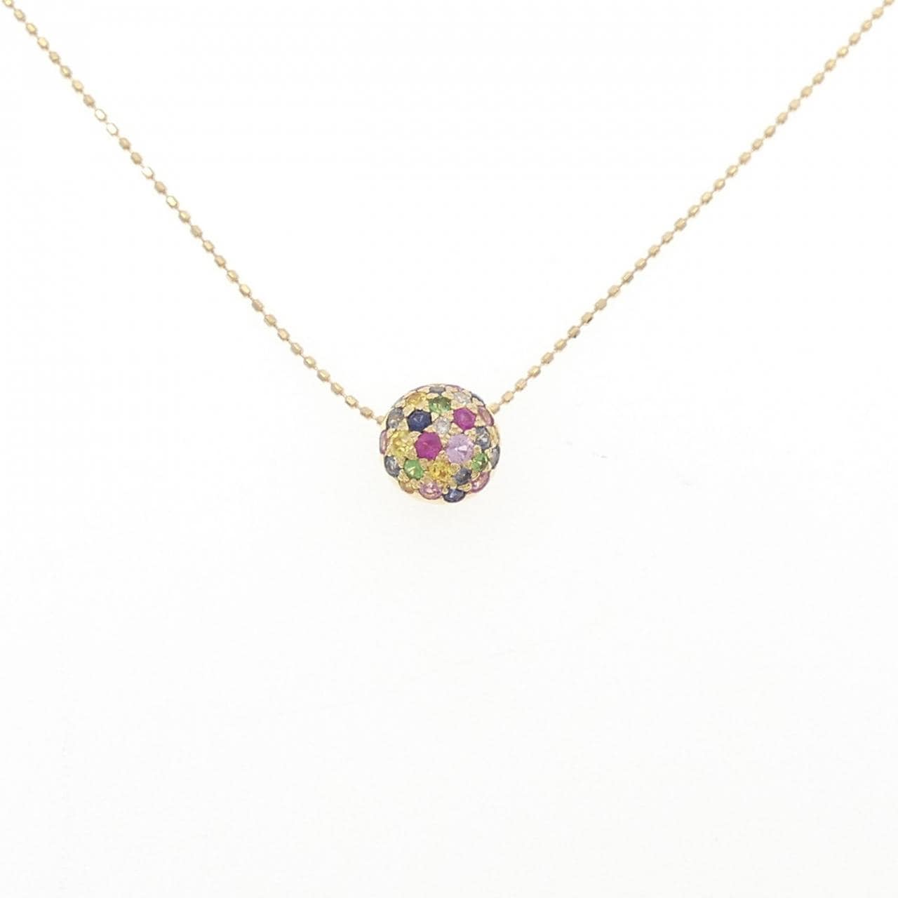 K18YG カラーストーン ネックレス