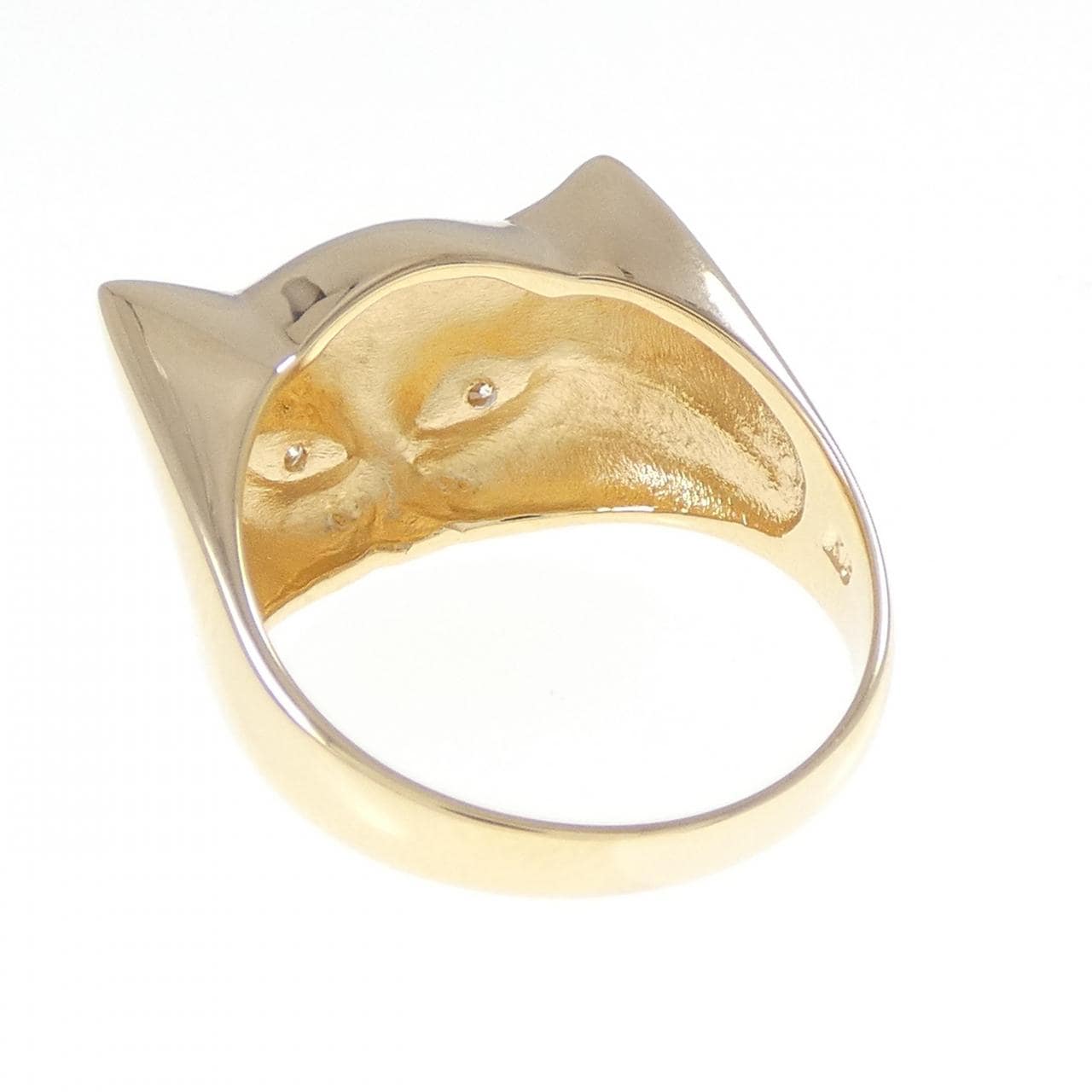 K18YG キャット ダイヤモンド リング 0.06CT
