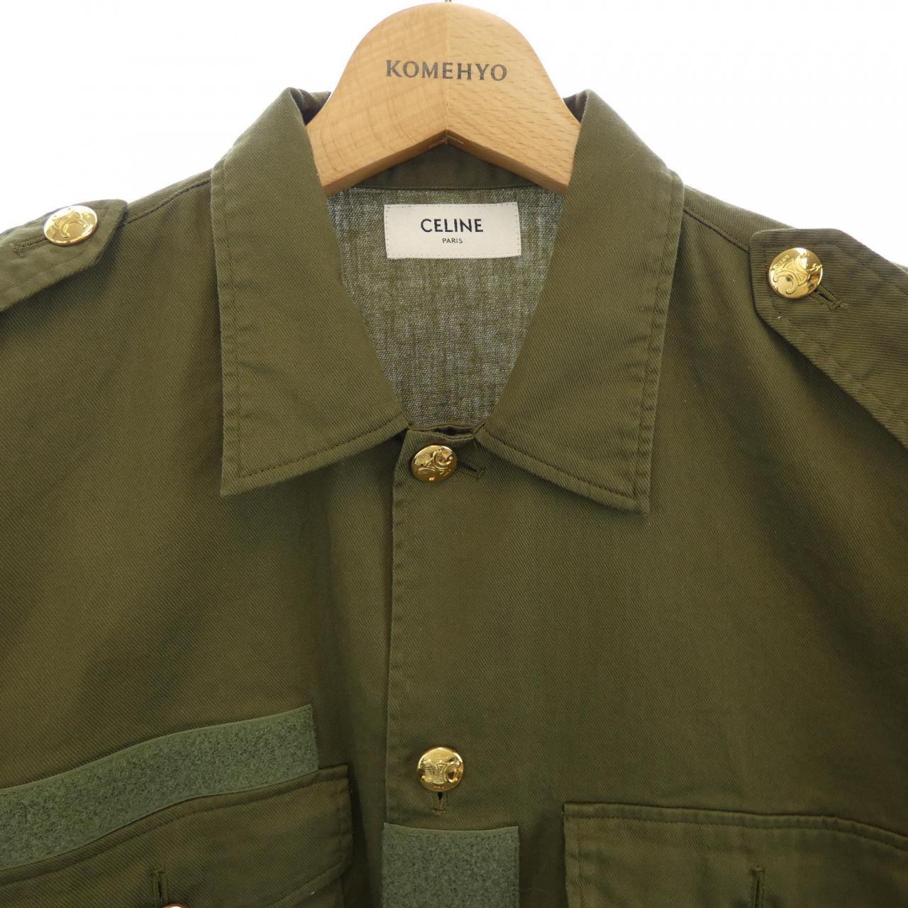 セリーヌ CELINE ミリタリーシャツ トリオンフ 2C580106K S／Sシャツ