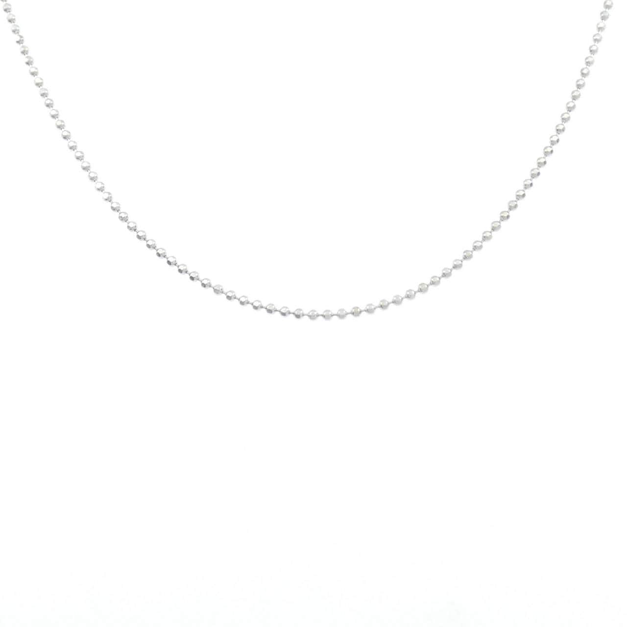 K18WG ボール チェーンネックレス