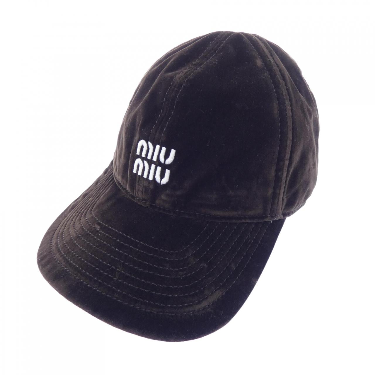 ミュウミュウ MIU MIU ベルベット ベースボール 5HC369 2CUA キャップ