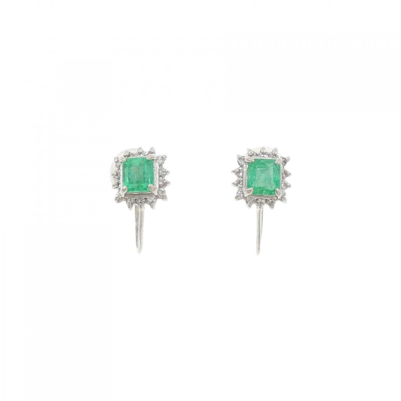 PT900祖母绿耳夹0.58克拉