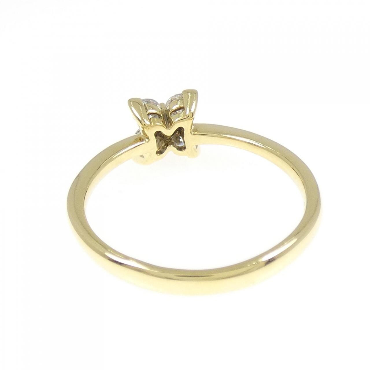 K18YG フラワー ダイヤモンド リング 0.30CT