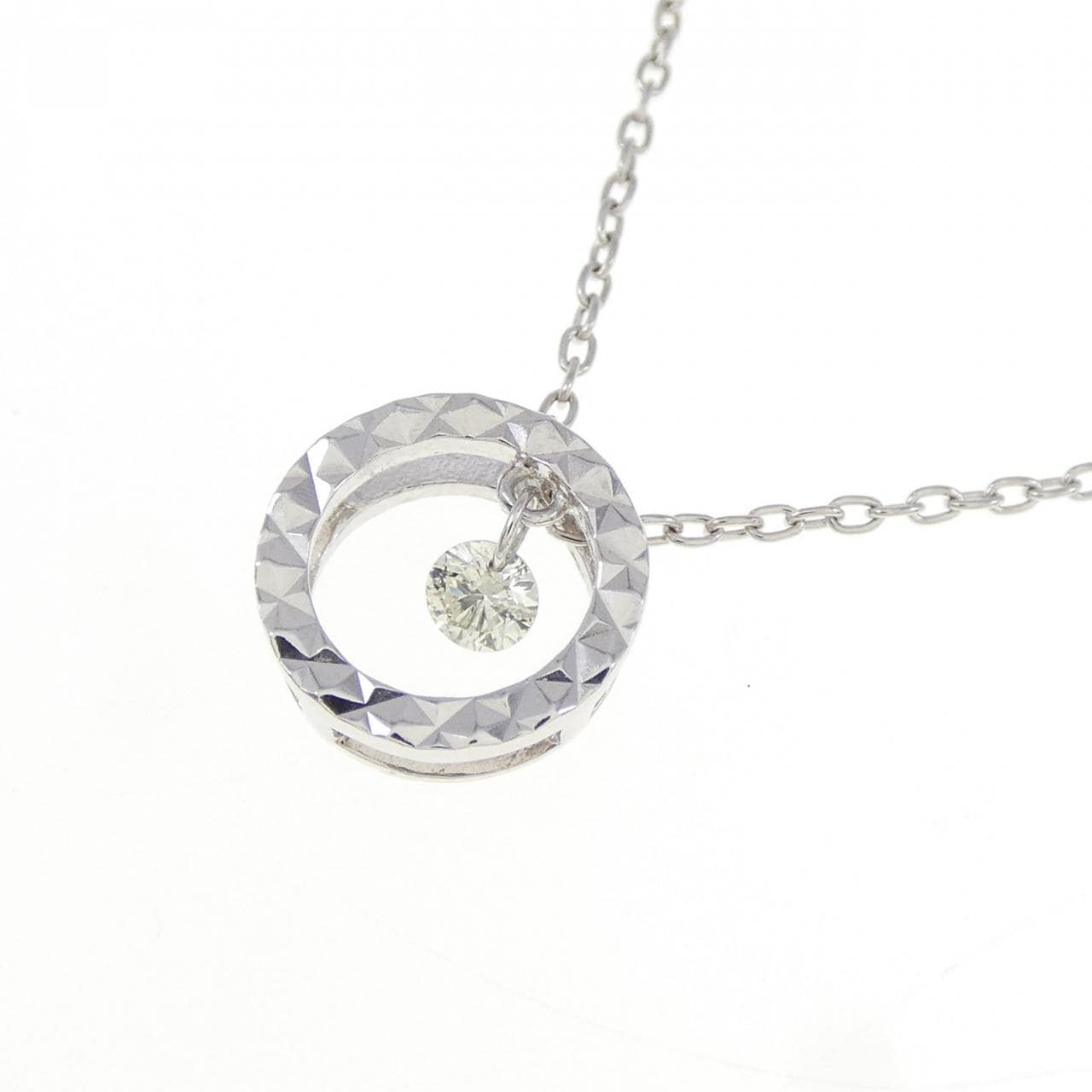 K18WG ダイヤモンド ネックレス 0.08CT