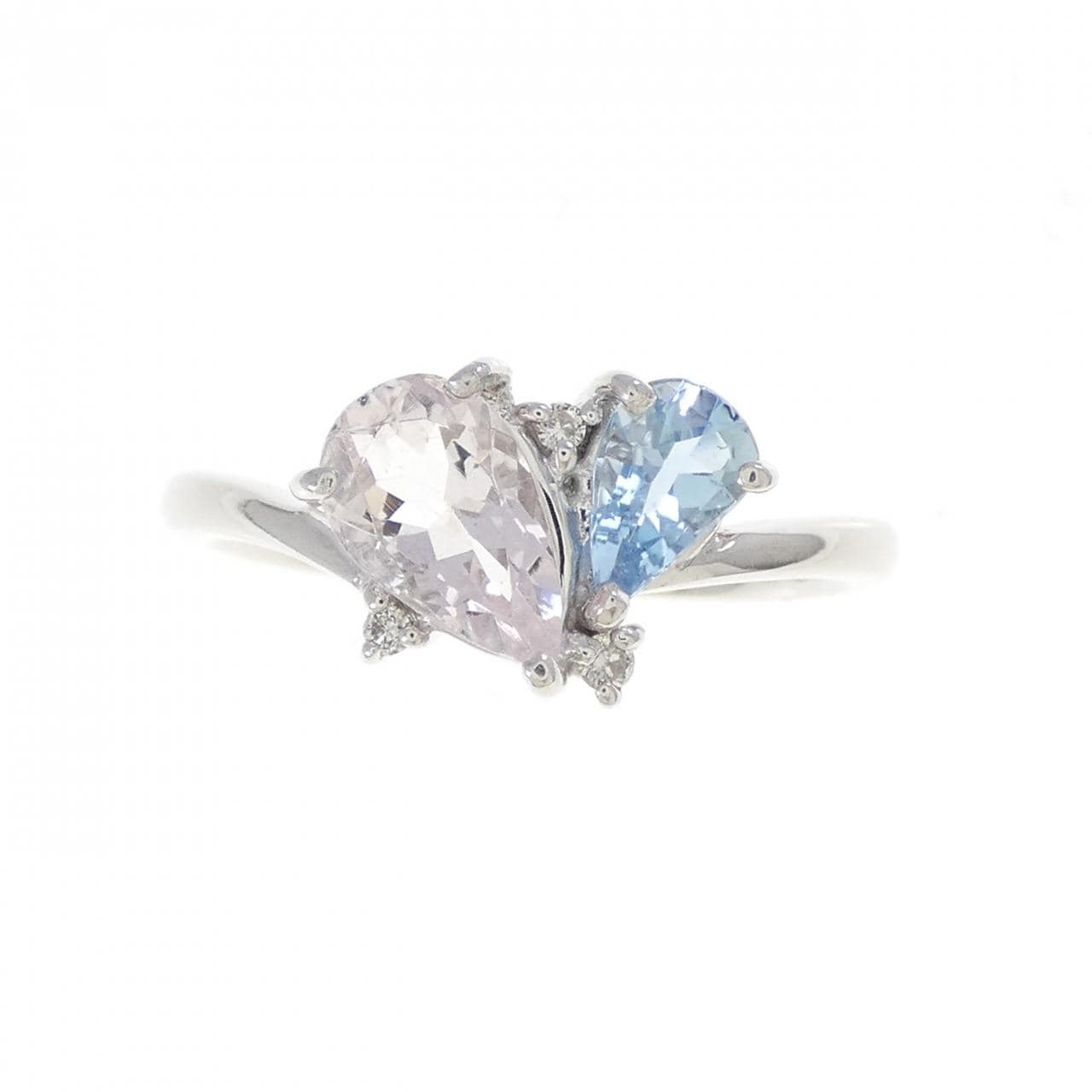 K18WG カラーストーン リング