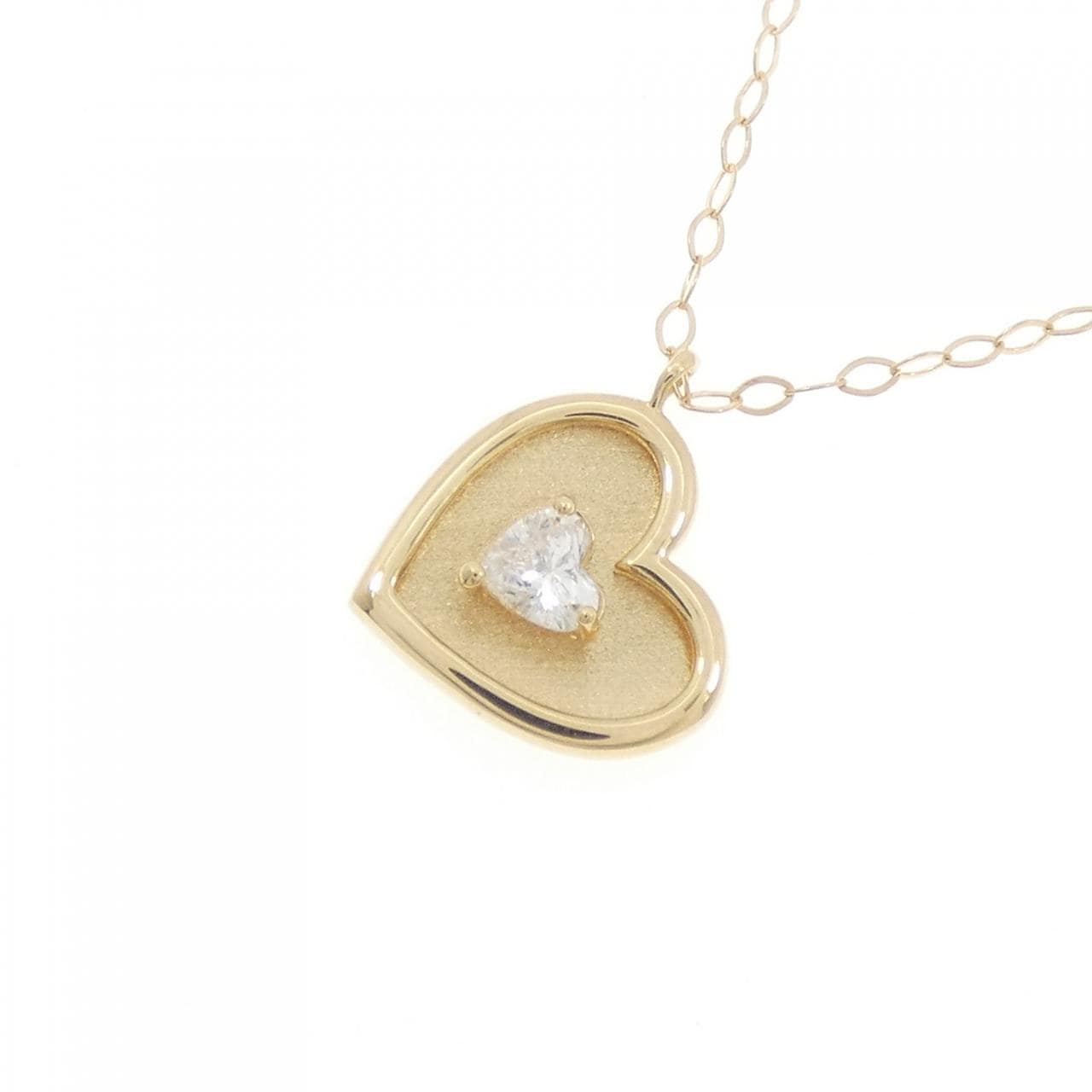 K18YG ハート ダイヤモンド ネックレス 0.15CT