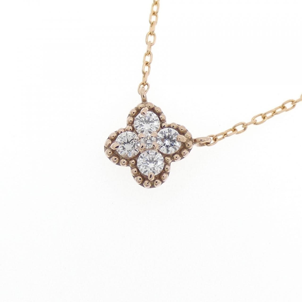 ヴァンドーム フラワー ダイヤモンド ネックレス 0.12CT