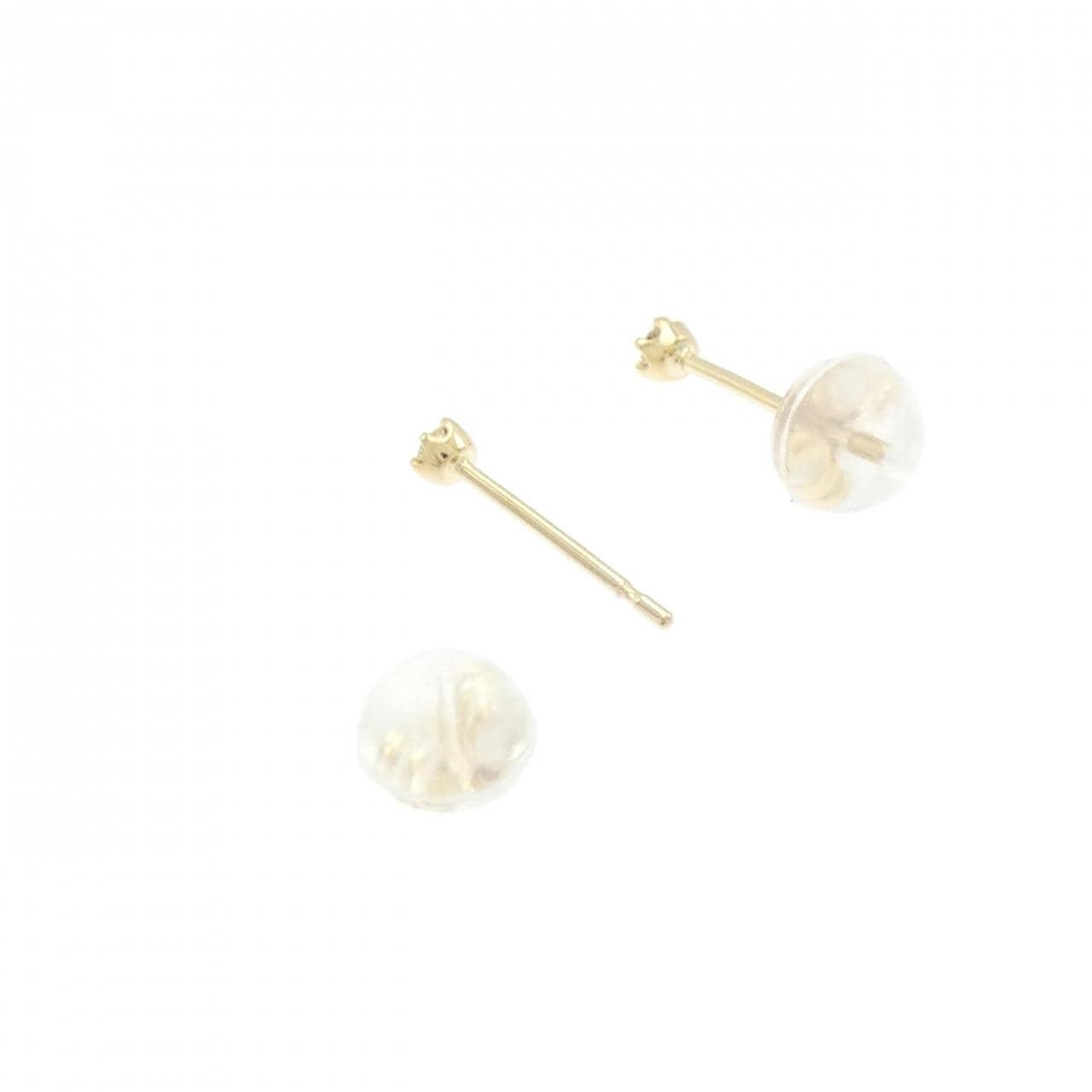 K18YG ソリティア ダイヤモンド ピアス 0.04CT