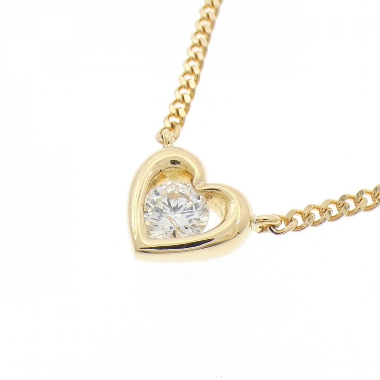 K18YG ハート ダイヤモンド ネックレス 0.27CT