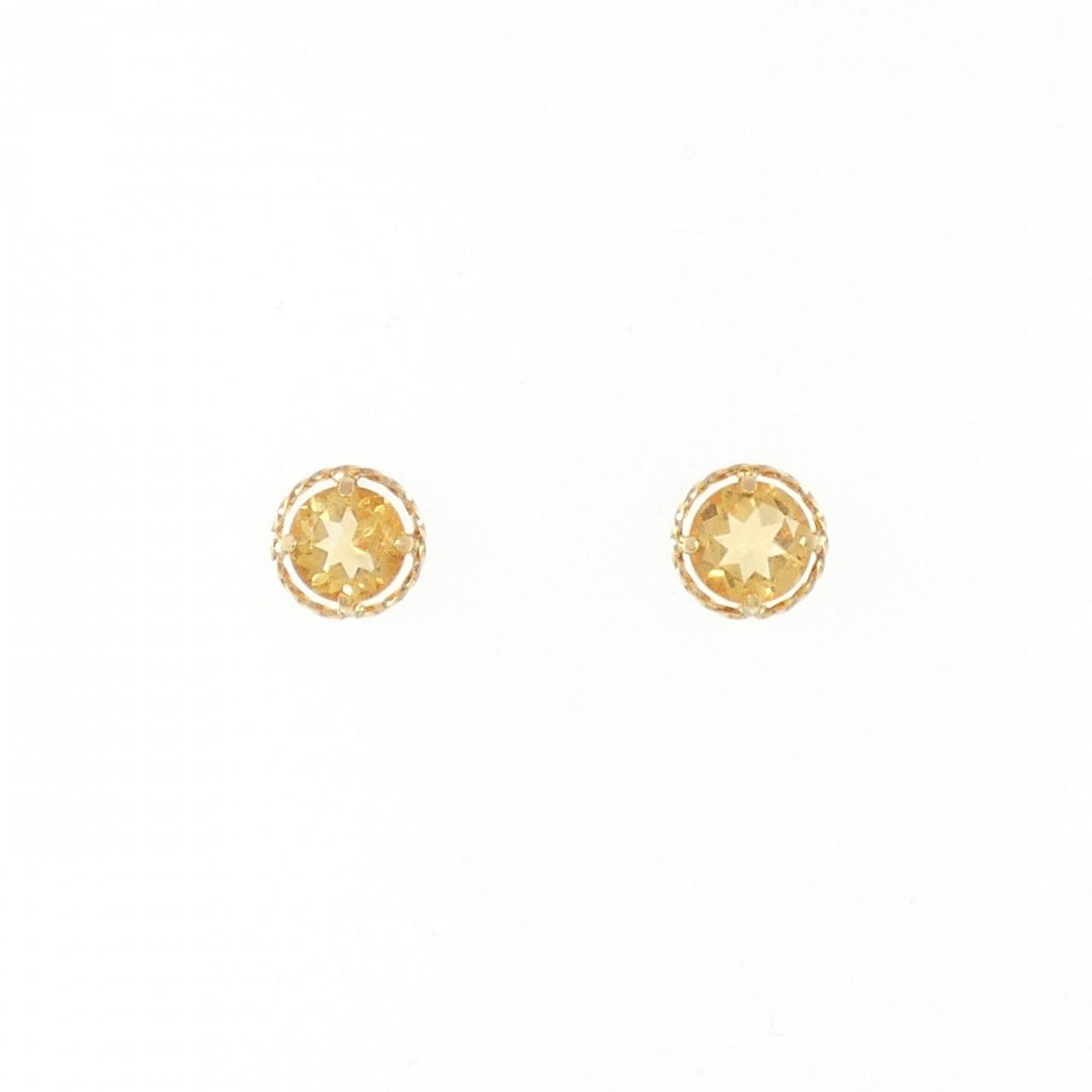 K18YG citrine earrings