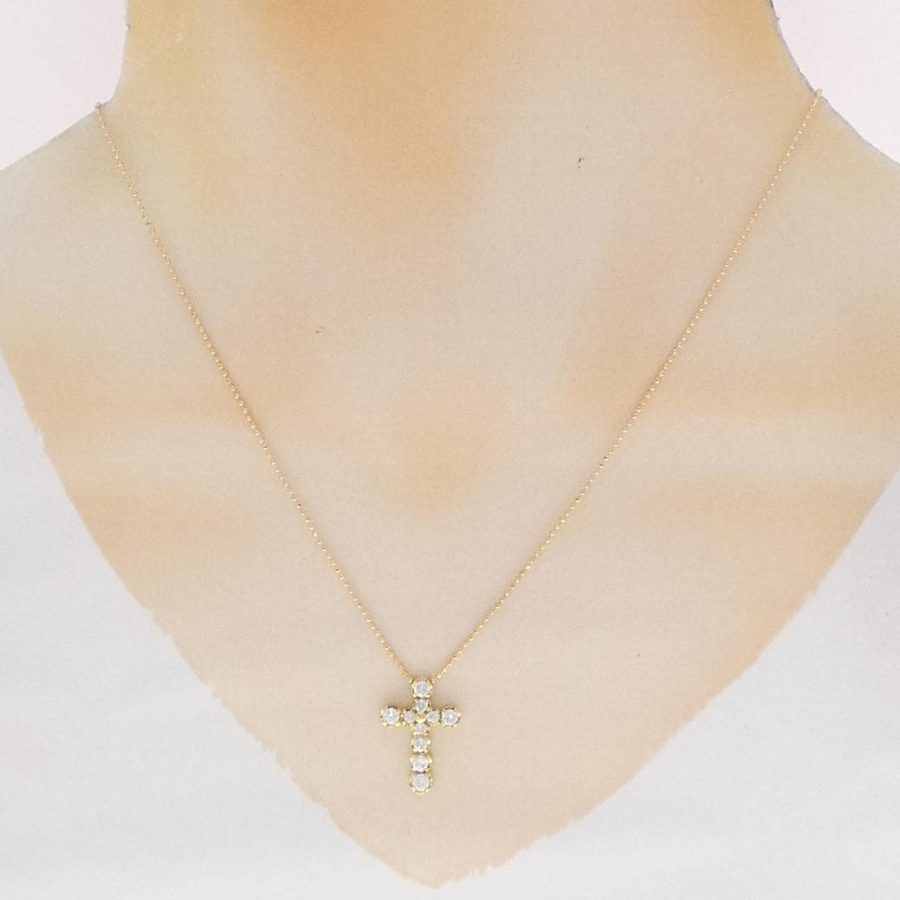 K18YG クロス ダイヤモンド ネックレス 0.50CT