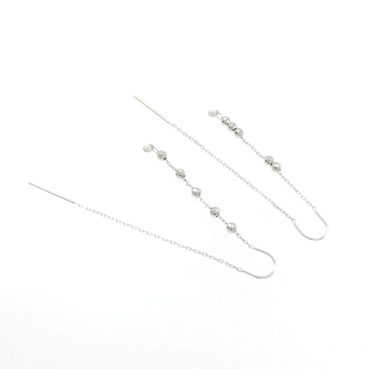 K18WG ダイヤモンド ピアス 0.16CT