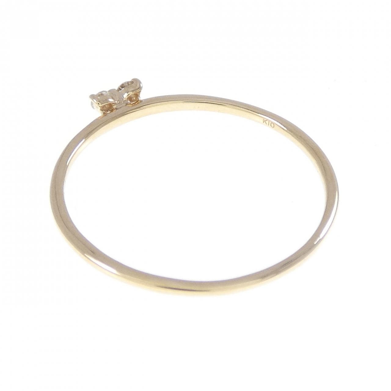 K10YG ハート ダイヤモンド リング 0.03CT