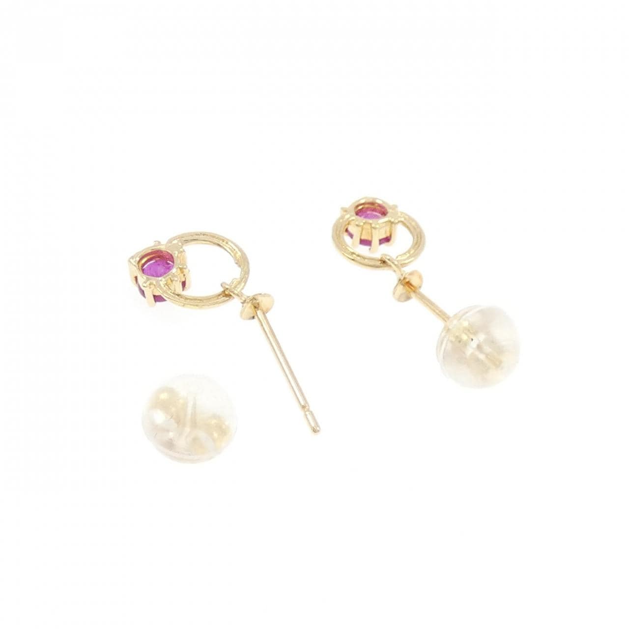 K18YG ルビー ピアス