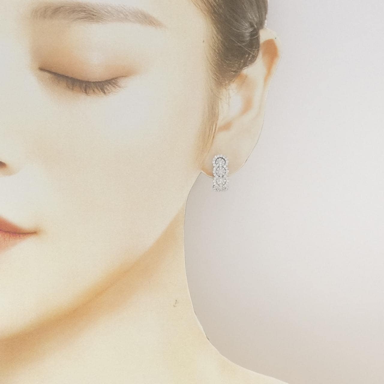 750WG ダイヤモンド ピアス 1.00CT