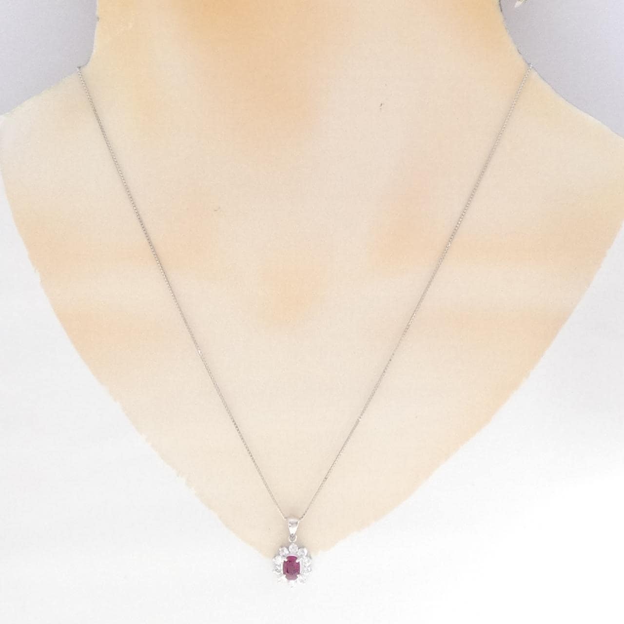 PT900/PT850 ルビー ネックレス 0.72CT