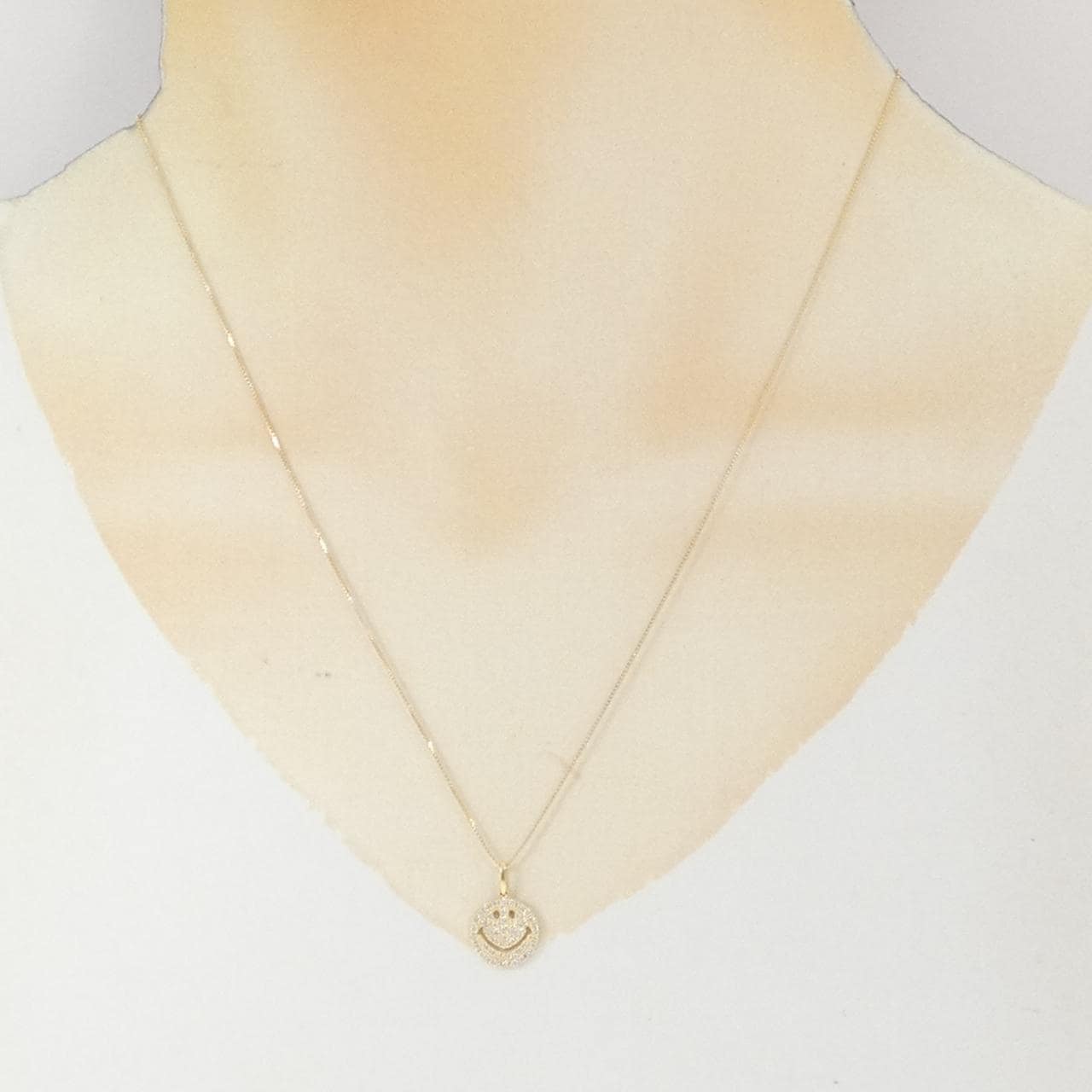 K18YG スマイル ダイヤモンド ネックレス 0.20CT