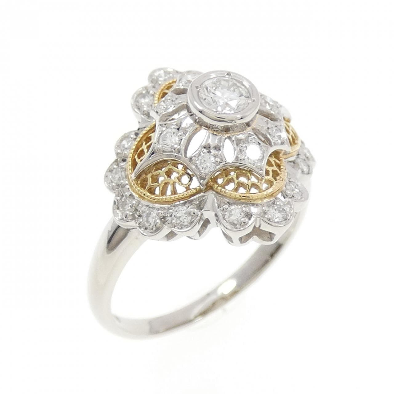 PT900/K18YG ダイヤモンド リング 0.42CT