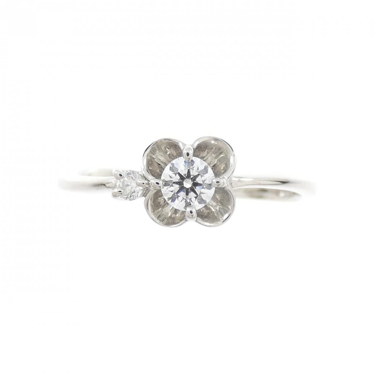 PT900花朵钻石戒指0.140克拉