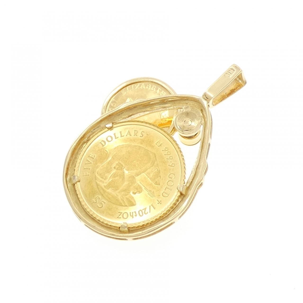 K18YG(枠) コイン ペンダント