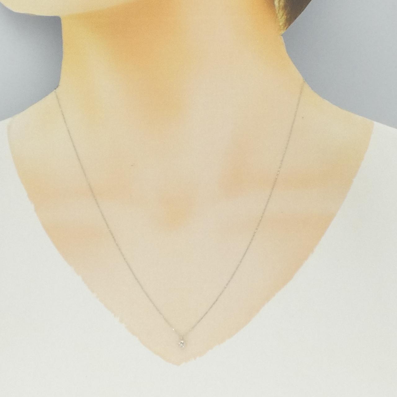 PT900/PT850 ソリティア ダイヤモンド ネックレス 0.10CT