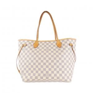 LOUIS VUITTON Damier Azure Neverfull 中型套件 N51107