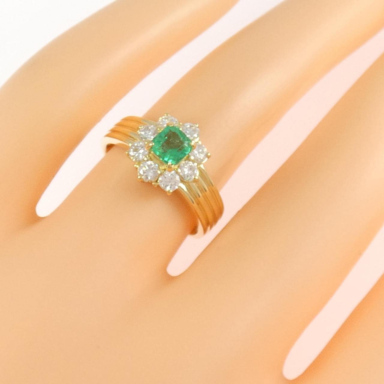 K18YG翡翠戒指0.38CT