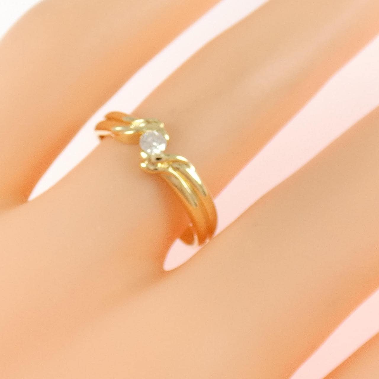 K18YG ダイヤモンド リング 0.08CT