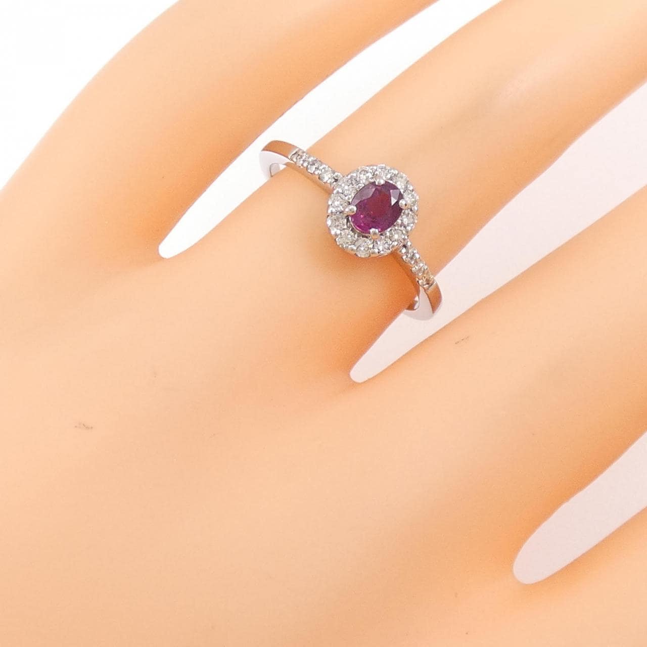 【新品】PT ルビー リング 0.37CT