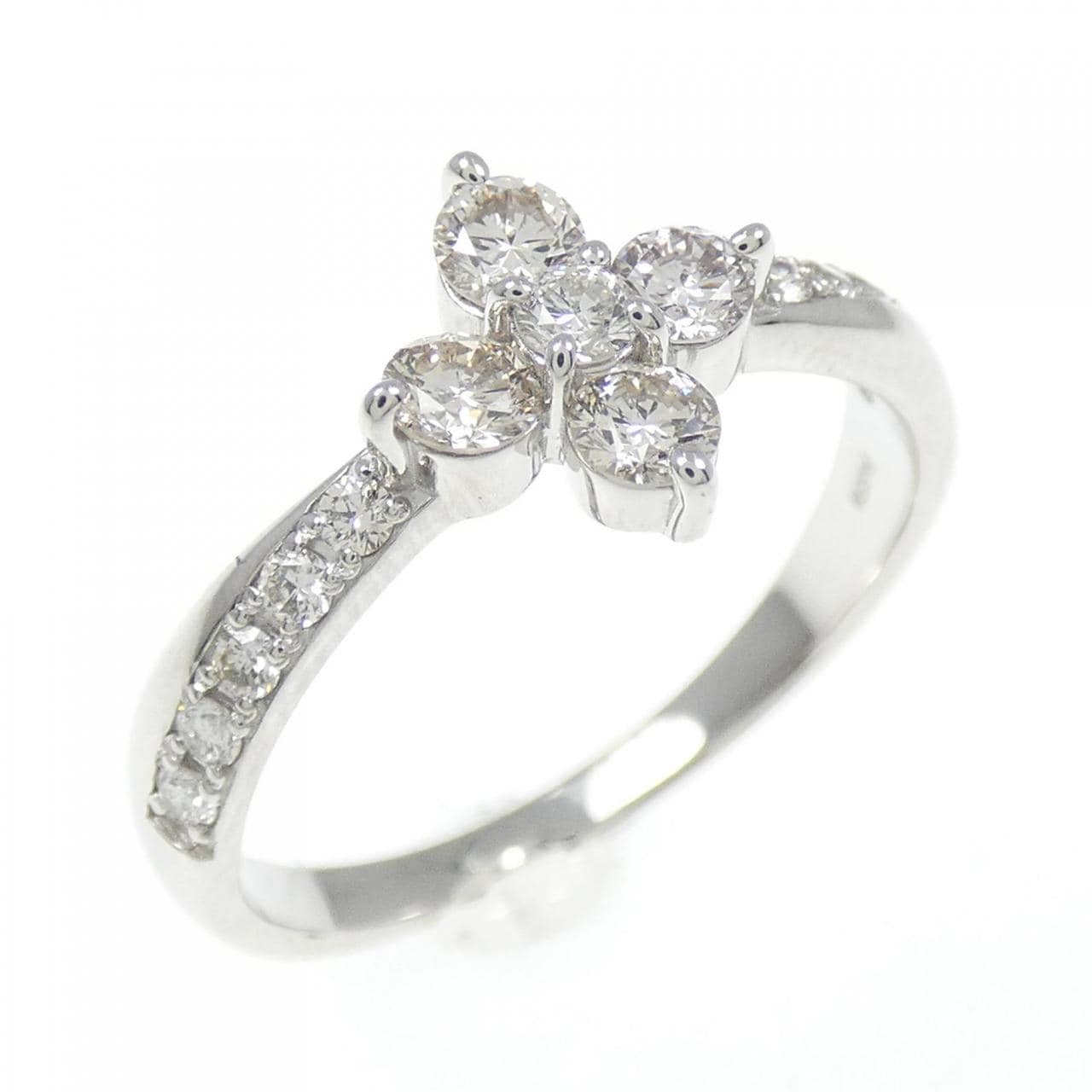 【新品】PT950 フラワー ダイヤモンド リング 0.50CT