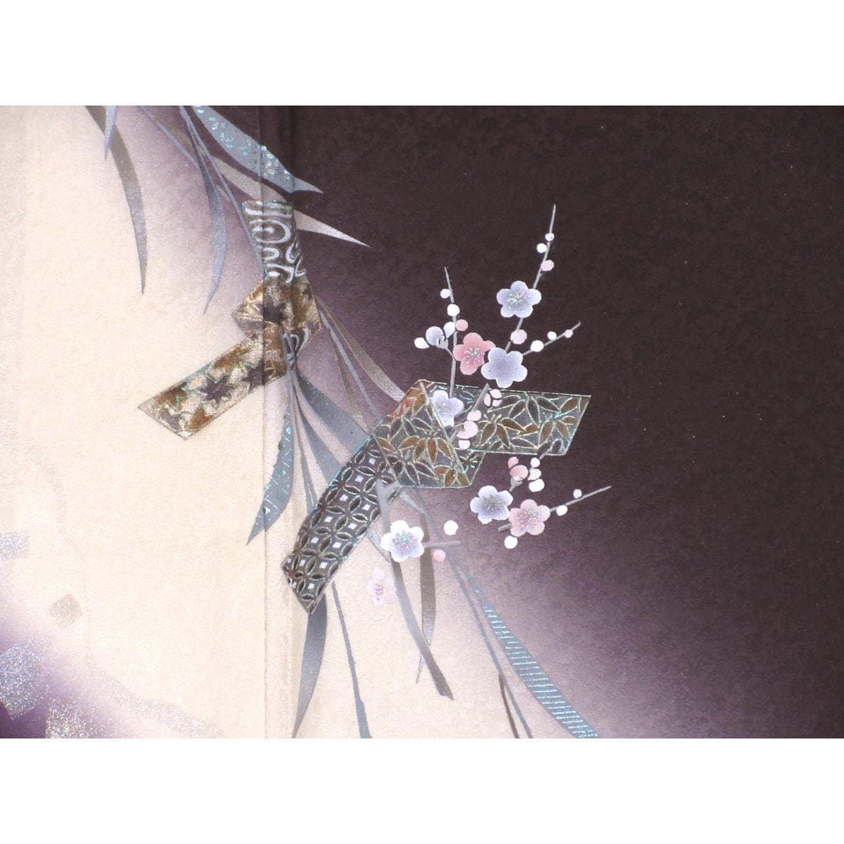 【未使用品】訪問着　友禅金彩加工　ボカシ染　身幅２Ｌ寸