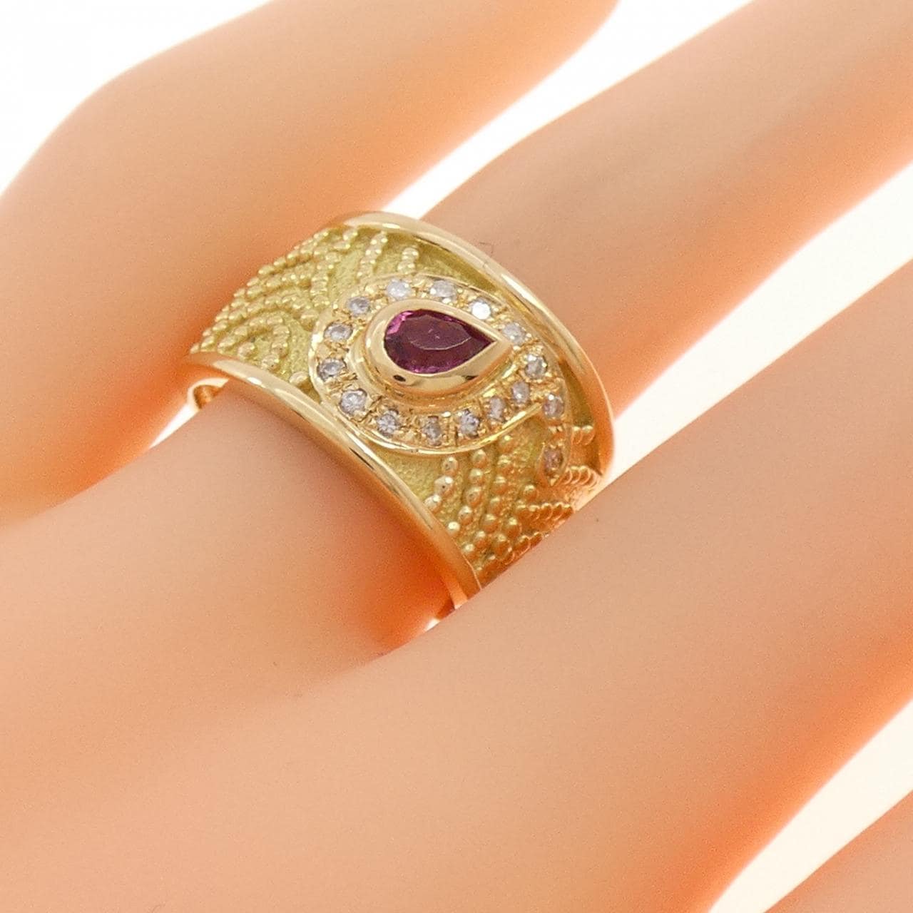 K18YG トルマリン リング 0.24CT