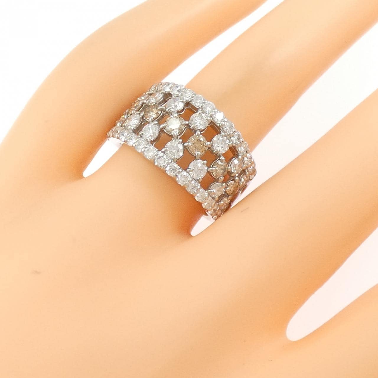 K18WG ダイヤモンド リング 2.20CT