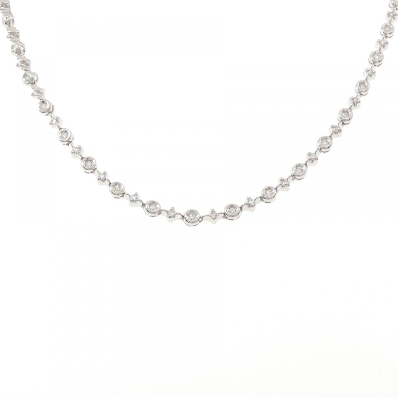 K18WG ダイヤモンド ネックレス 1.30CT