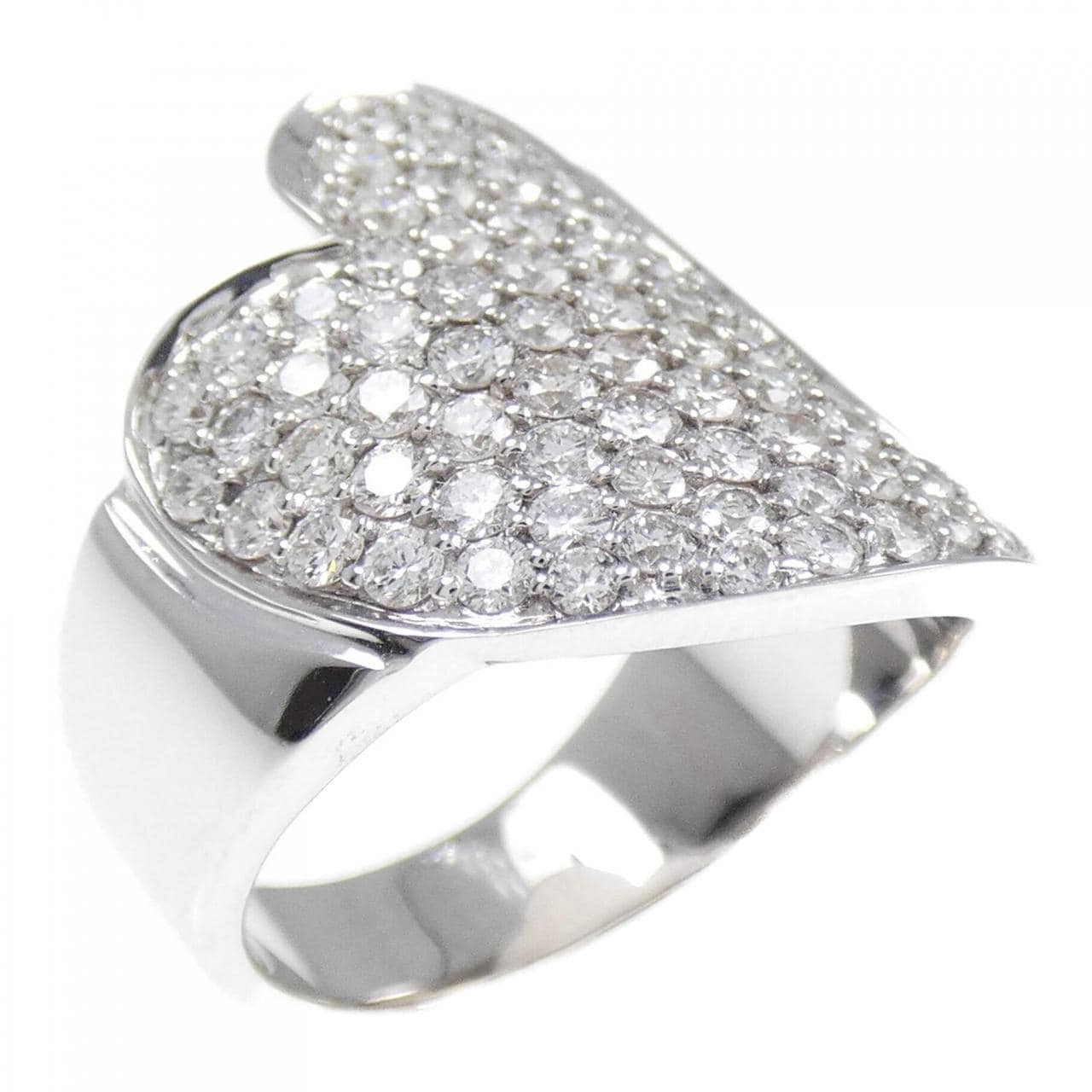 750WG Pave Heart Diamond Ring 1.25CT