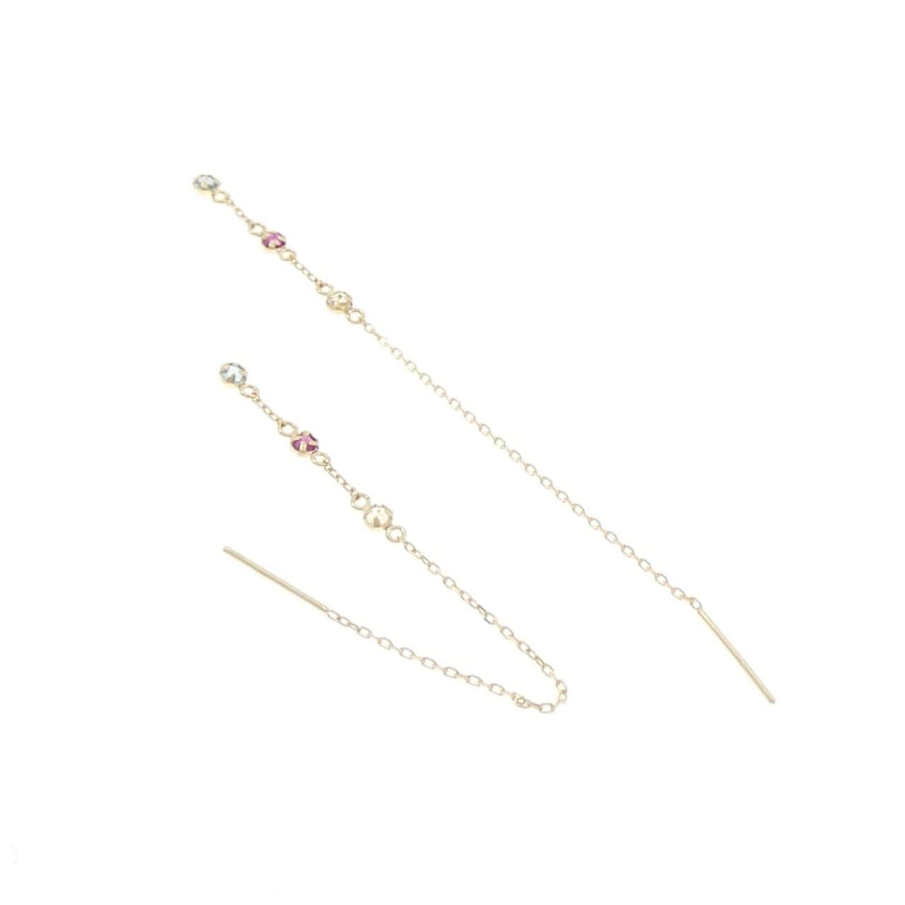 K14YG カラーストーン ピアス