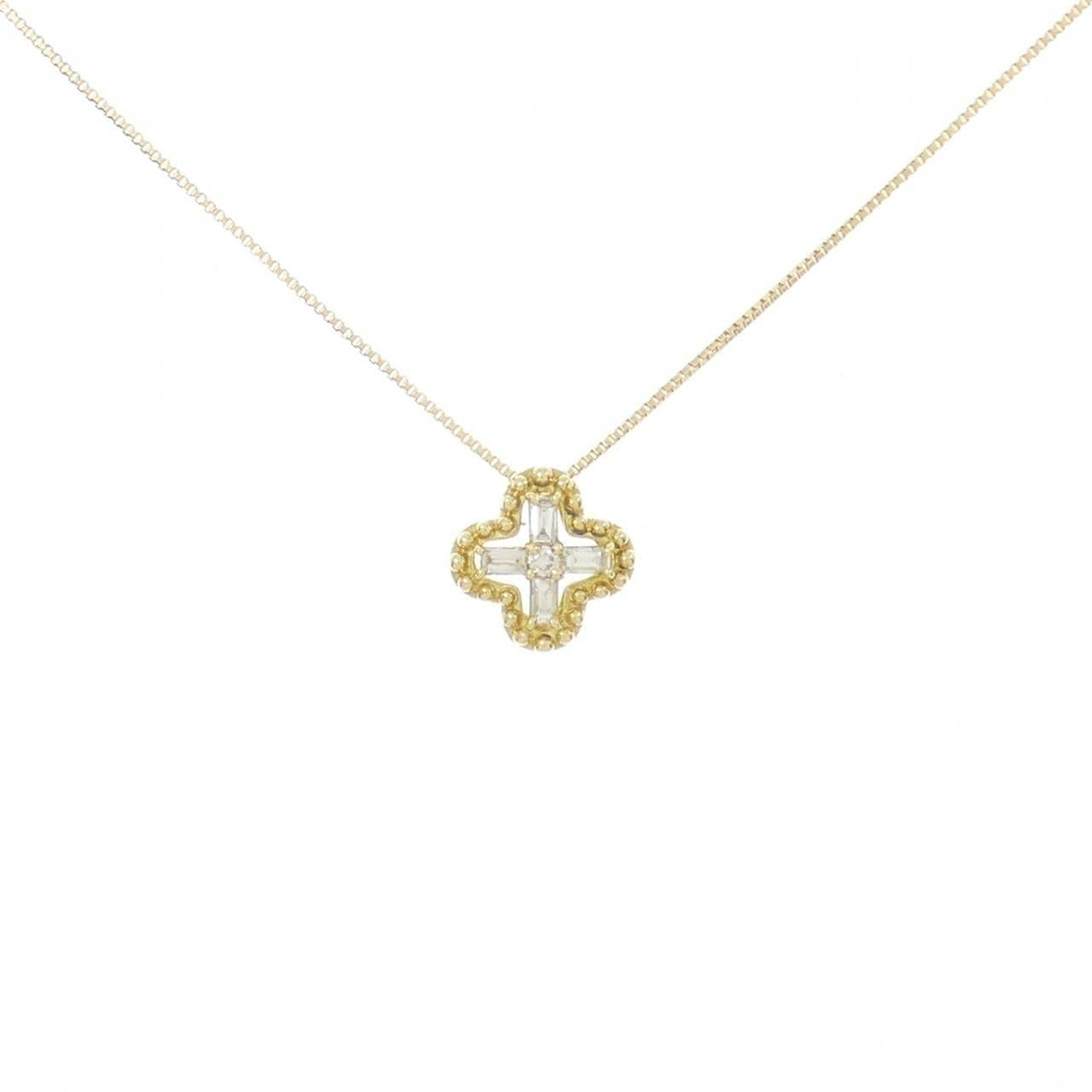 [BRAND NEW] K18YG Flower Diamond Necklace 0.10CT