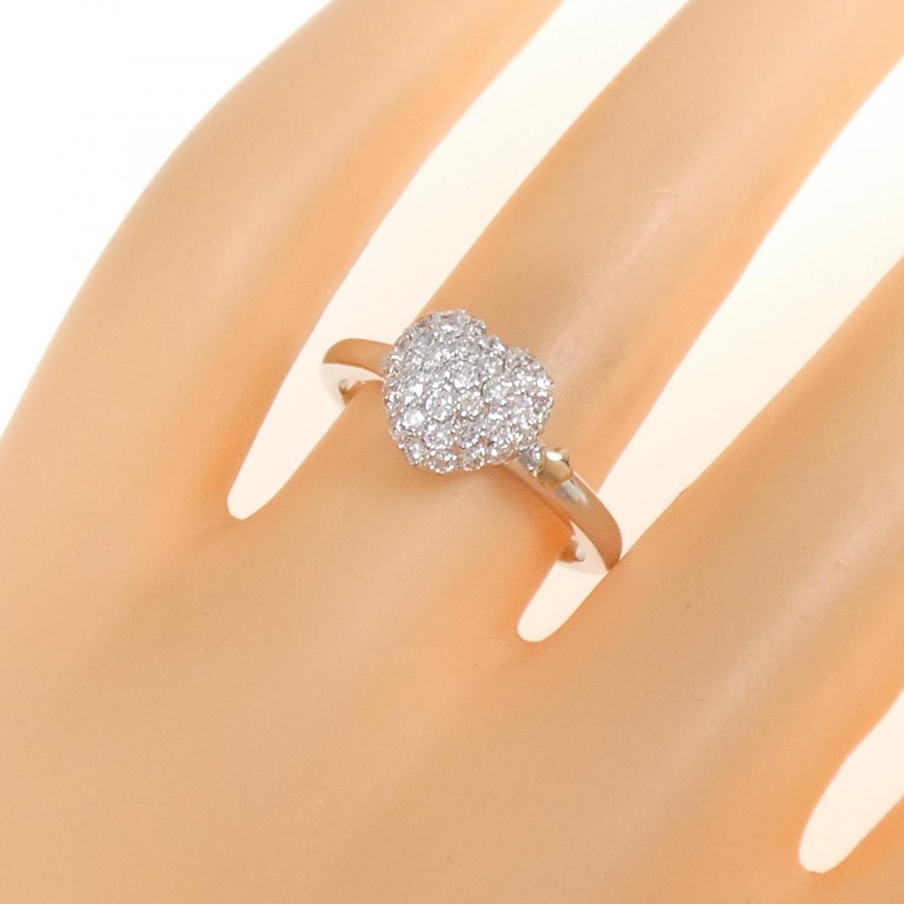 K18WG/K18PG  ハート パヴェ ダイヤモンド リング 0.50CT