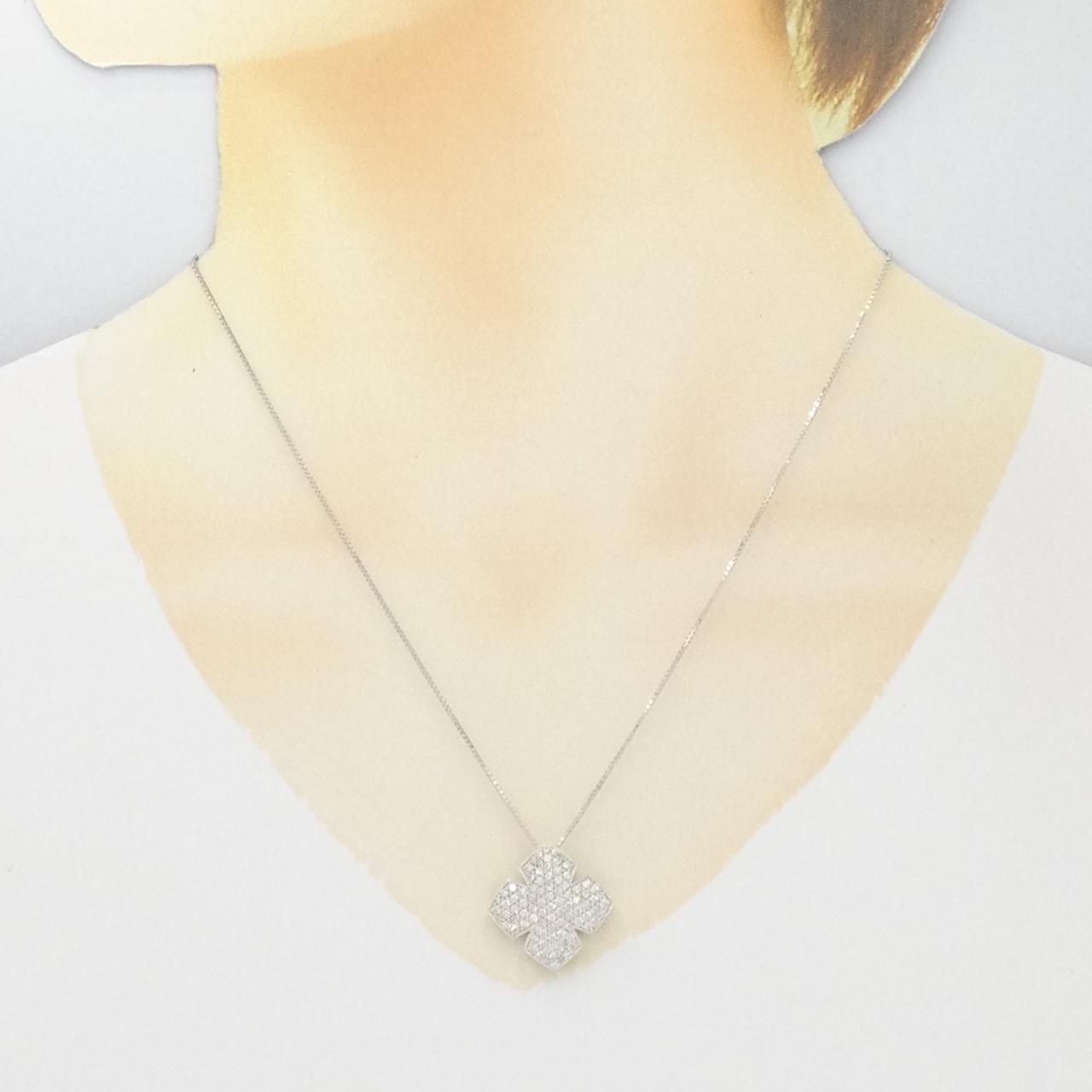 K18WG pave Diamond necklace 1.00CT