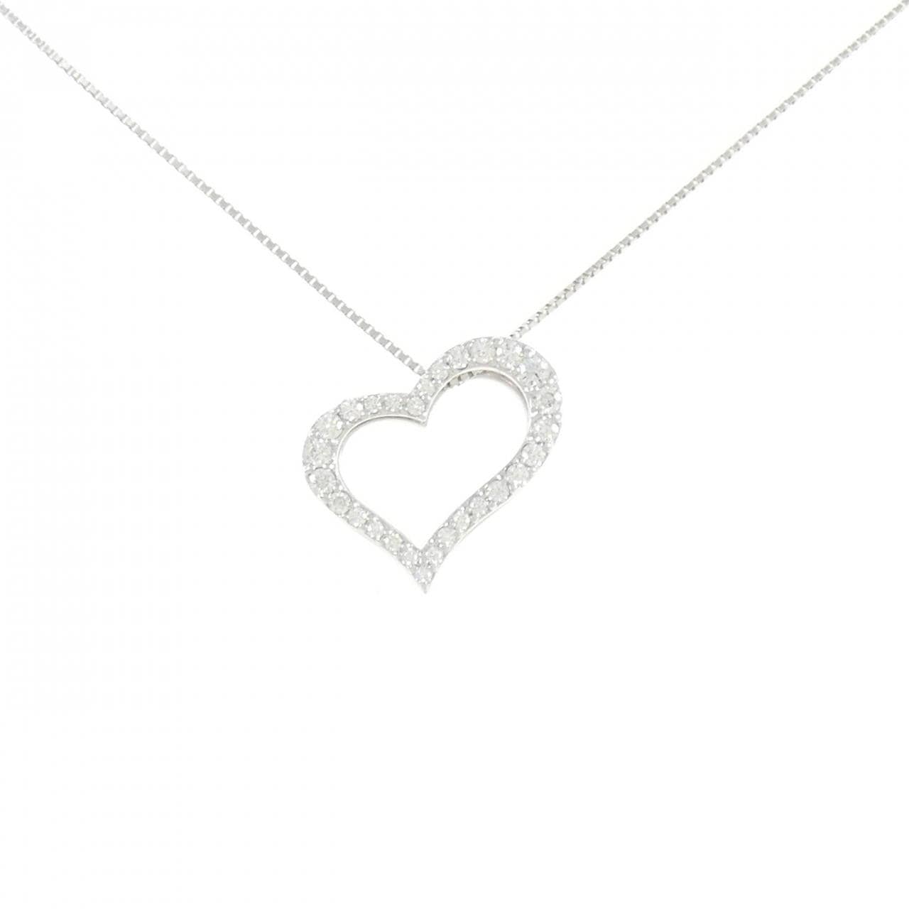 K18WG ハート ダイヤモンド ネックレス 0.50CT