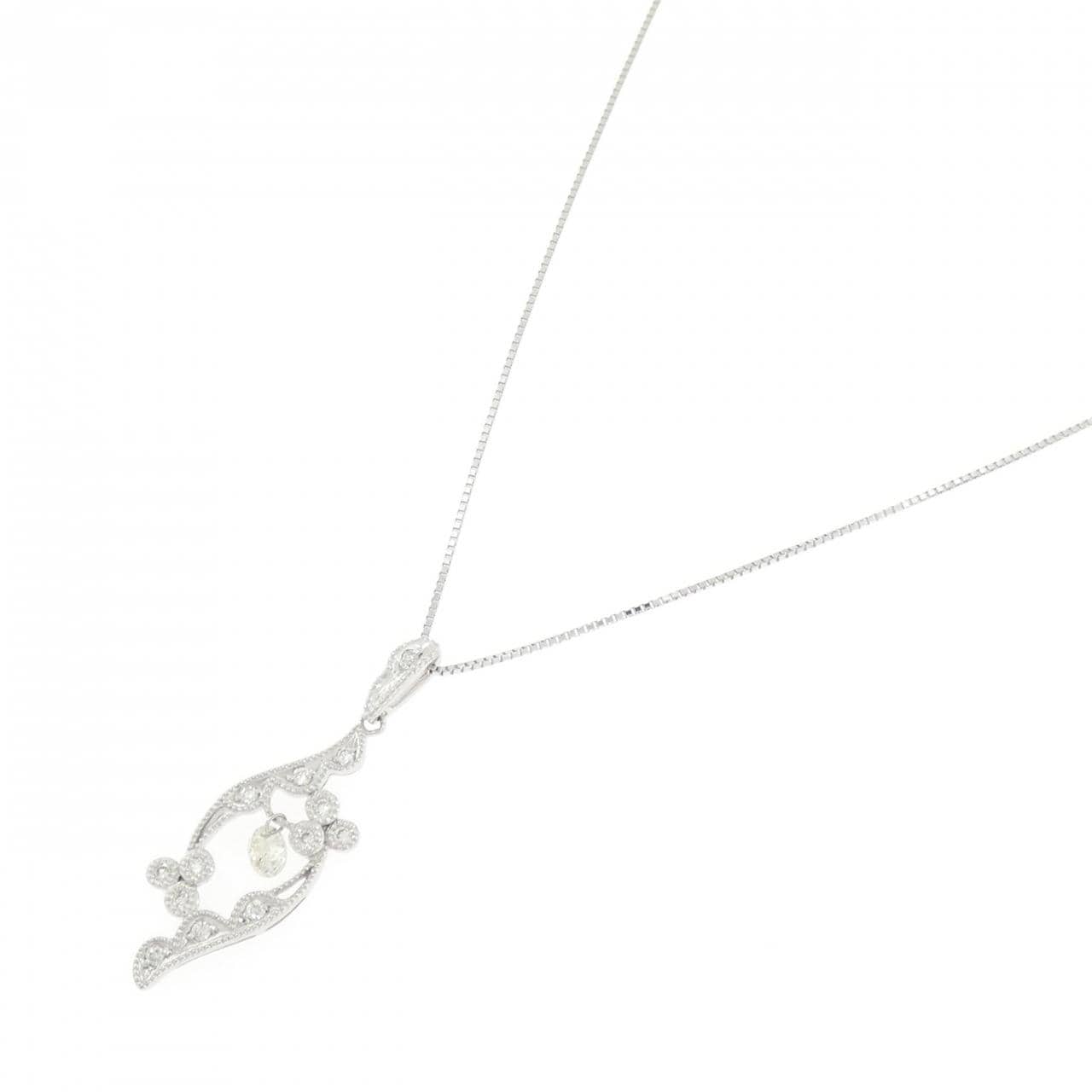 K18WG ダイヤモンド ネックレス 0.34CT